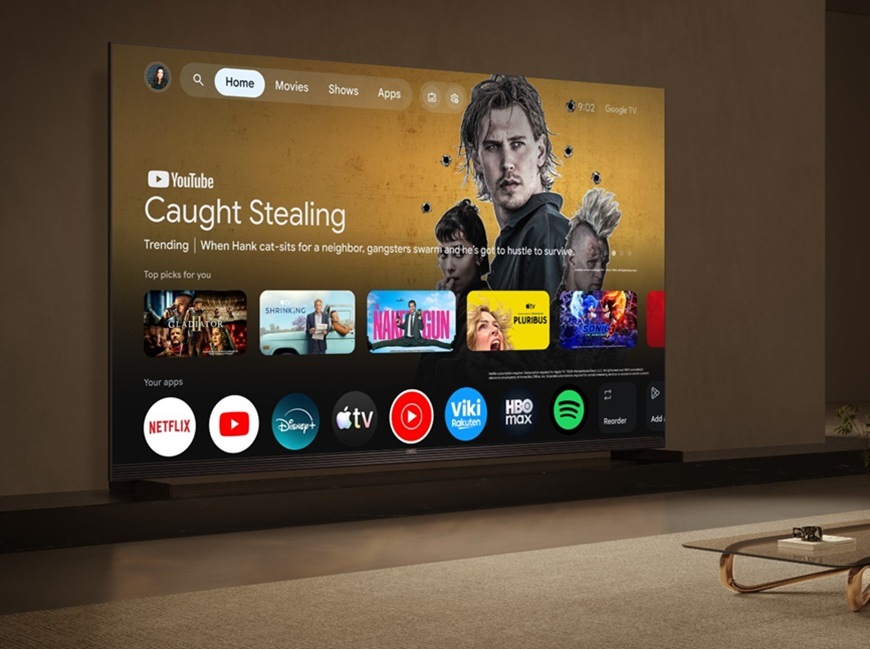 Televize TCL 98X11L Televize TCL 98X11L s rozhraním Google TV nabízí přehledné prostředí pro streamovací aplikace, filmy a personalizovaný obsah na velké obrazovce.