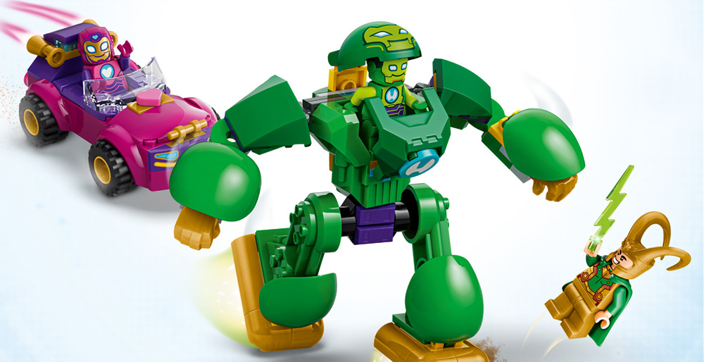 Aplikace LEGO Builder nabízí 3D zobrazení modelu a přehledný postup stavění, zatímco robotický oblek měří přes 11 cm.