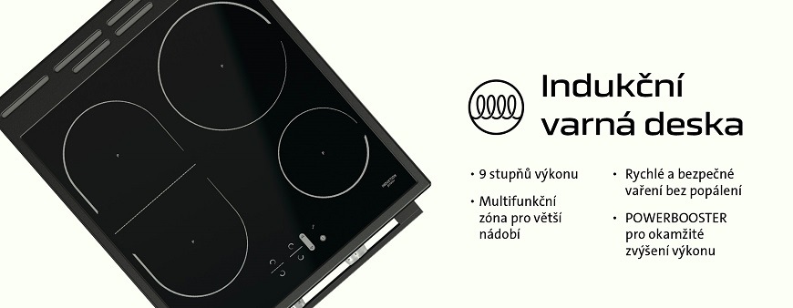 Sporák s indukční varnou deskou ETA 779390000, indukce