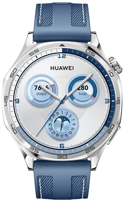 Chytré hodinky Huawei Watch GT 5 46 mm - Silver + Blue Woven Strap