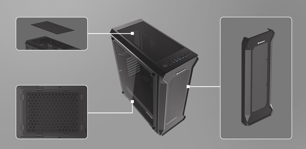 Case Genesis IRID 505 V2 černá Genesis IRID 505 V2 (NPC-1517)