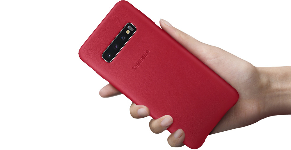 Kryt na mobil Samsung Leather Cover na Galaxy S10 zelený