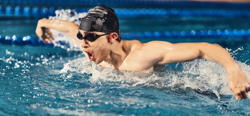 Shokz OpenSwim Pro, šedá/červená
