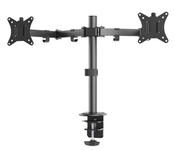 Držák Barkan M142T, na monitor, stolní, polohovatelný, pro úhlopříčku 13" až 32", nosnost 2 x 8 kg černý