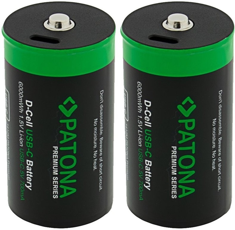 Baterie nabíjecí PATONA PREMIUM LR20, 4000mAh, nabíjecí baterie 2ks