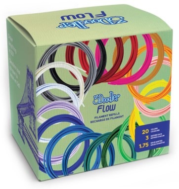 Náplň 3Doodler FLOW Box Premium 20 PLA barev pro 3D pera - univerzál