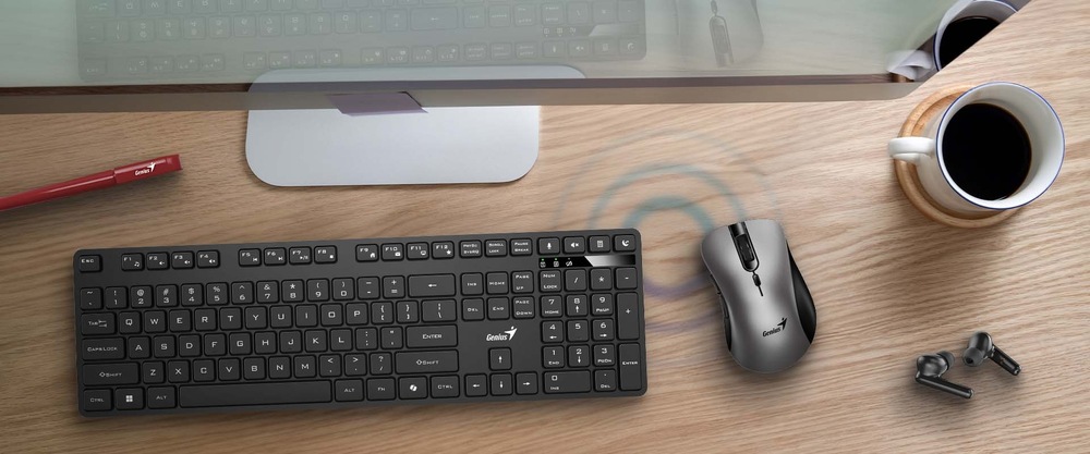 Klávesnice s myší Genius KM-8216S, bezdrátový set 2,4GHz, copilot, USB, CZ+SK layout černá Genius KM-8216S (31340018403)