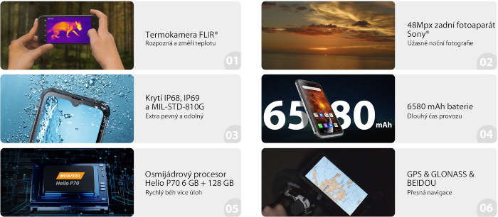 Mobilní telefon iGET BLACKVIEW GBV9800 Pro Thermo černý iGET BLACKVIEW GBV9800 Pro Thermo, černá