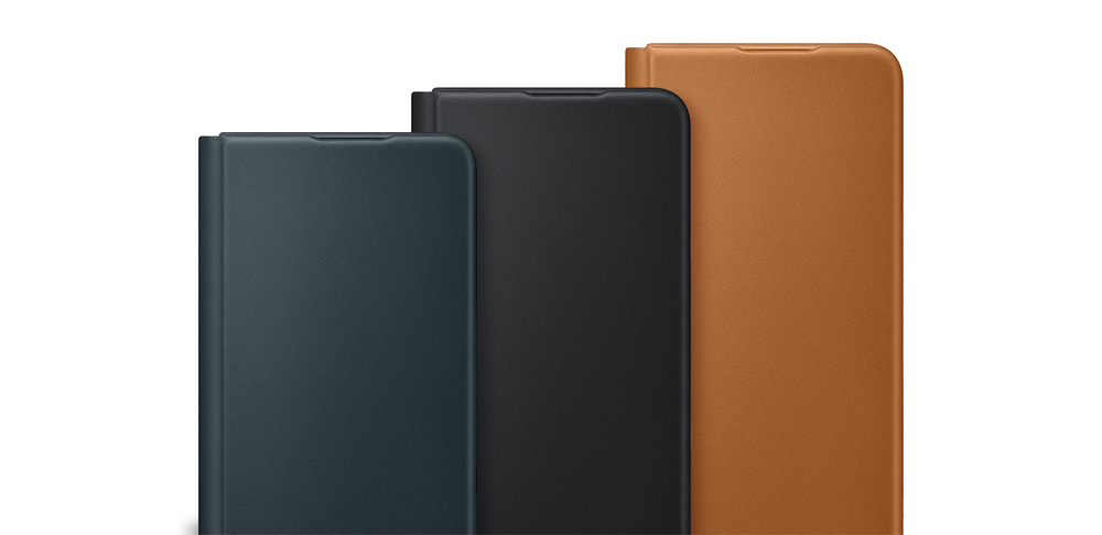 Pouzdro na mobil flipové Samsung Leather Flip Cover Galaxy Z Fold3 černé