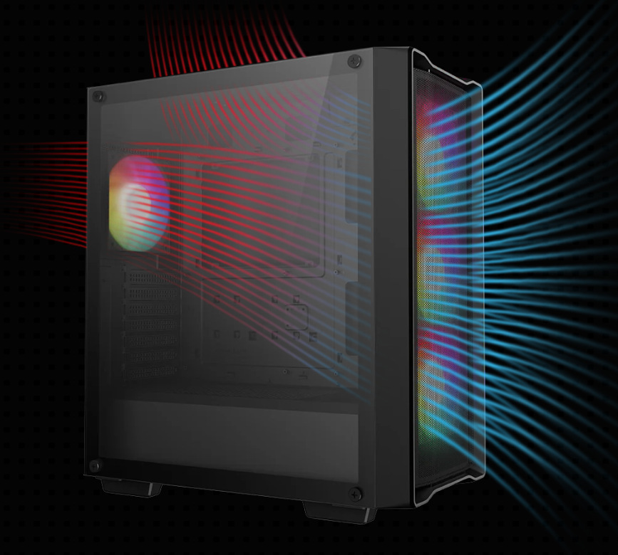 DeepCool CC560 MESH V2 si zakládá na výborném proudění vzduchu