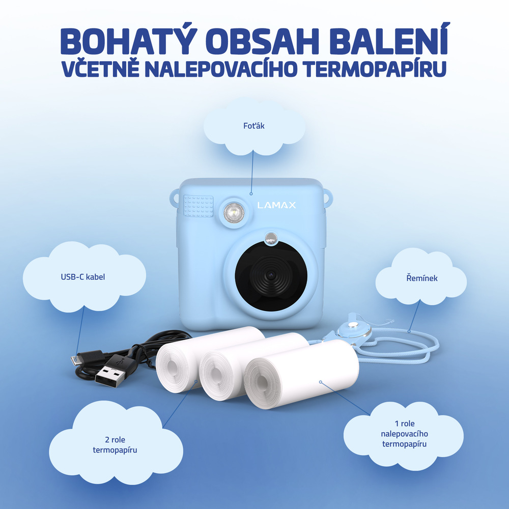 Instantní fotoaparát LAMAX InstaKid1 modrý LAMAX InstaKid1, modrá