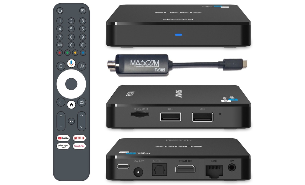 Multimediální centrum Mascom SUNNY-T, DVB-T2 černý