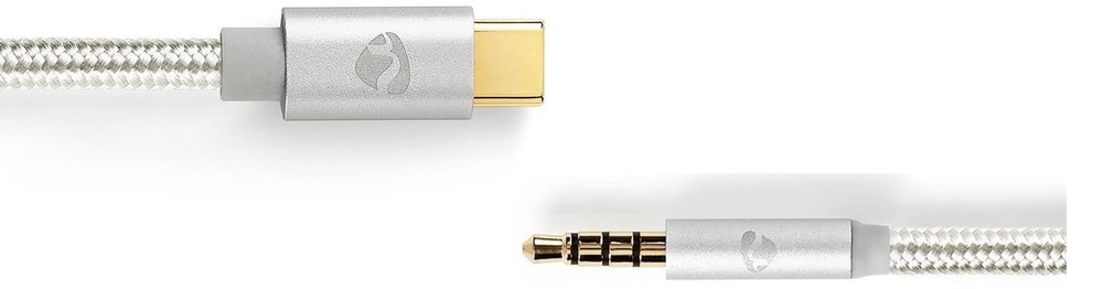 Kabel Nedis USB-C/3,5 mm jack, 1 m stříbrný Nedis CCTB65940AL10