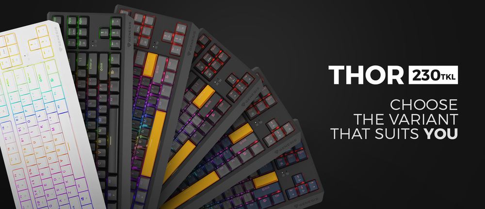Klávesnice Genesis THOR 230, TKL, RGB, Outemu Red, US layout, černo-šedá Genesis THOR 230 TKL RGB Outemu Red US (NKG-2081) Anchor Gray Positive