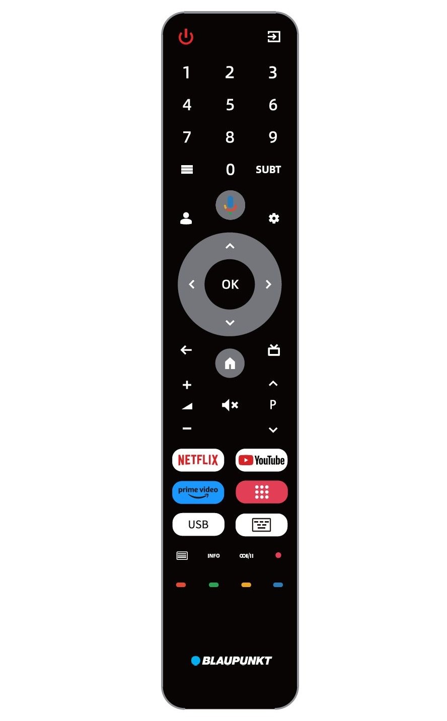 Chytrý dálkový ovladač televize Blaupunkt 50QBG6000S