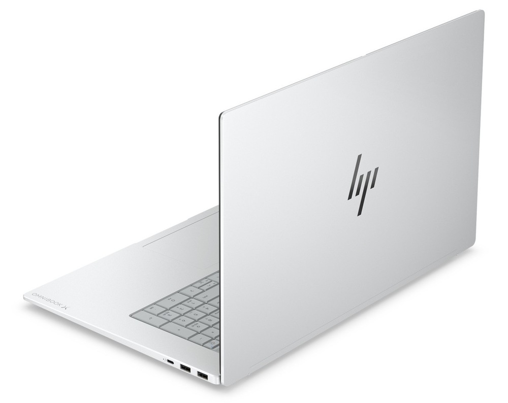 Notebook HP OmniBook X AI 17-de0073ncx + Game Pass předplatné na 2 měsíce stříbrný Notebook HP OmniBook X AI 17 zezadu
