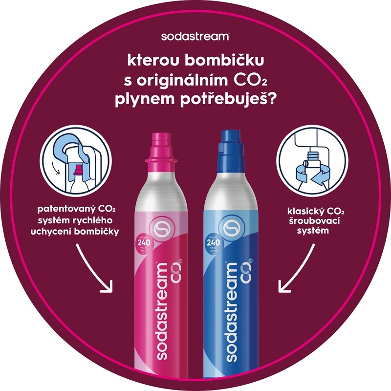 Bombička k výrobníkům sody SodaStream +CO2 samostatná CQC Výměna bombiček SodaStream+CO2