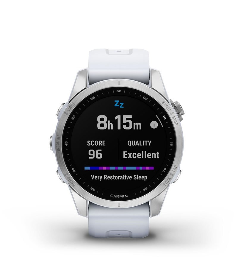 Chytré hodinky Garmin fenix 7S Glass - Silver/ White Silicone Band Chytré hodinky Garmin fenix 7S Glass - Silver/ White Silicone Band