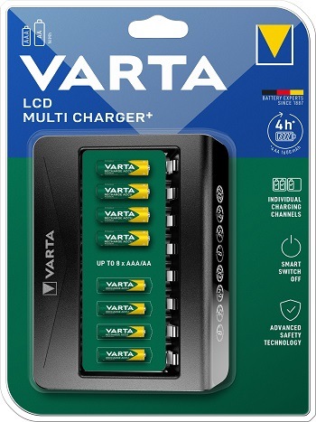 Nabíječka Varta LCD Multi Charger pro 8x AA/AAA + USB-C kabel