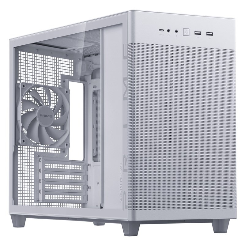 Case Asus PRIME AP201 Tempered Glass bílá