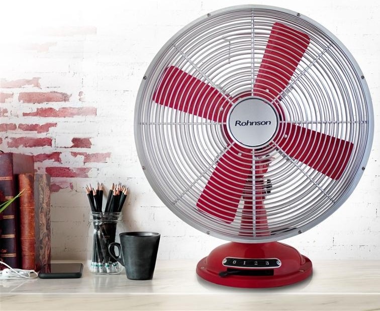 Ventilátor stolní Rohnson R-866 červený/kovový Ventilátor stolní Rohnson R-866 červený/kovový