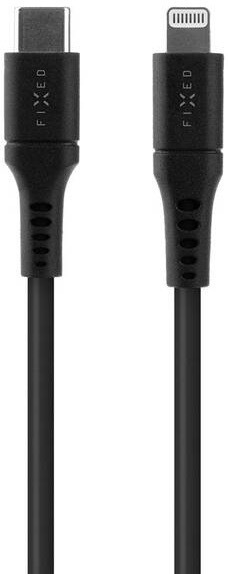 Kabel FIXED Liquid silicone USB-C/Lightning s podporou PD, MFi, 0,5m černý