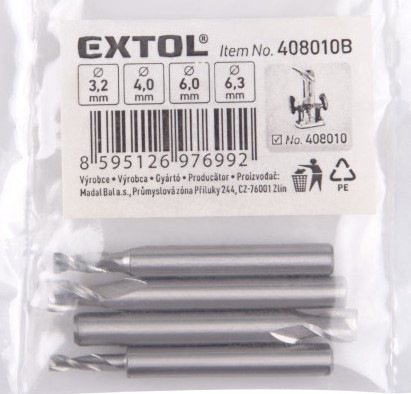 Sada fréz EXTOL 408010B 4ks