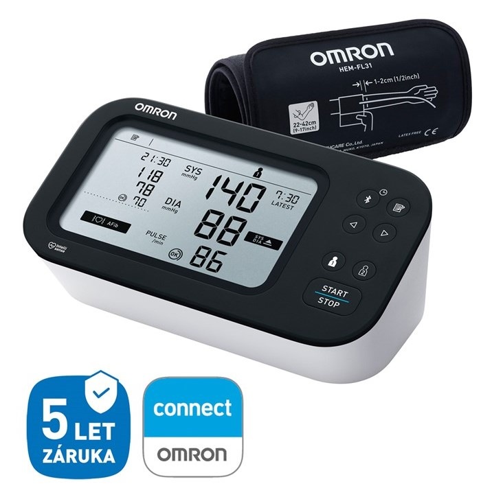 Tlakoměr na paži OMRON M7 Intelli IT AFib černý/bílý
