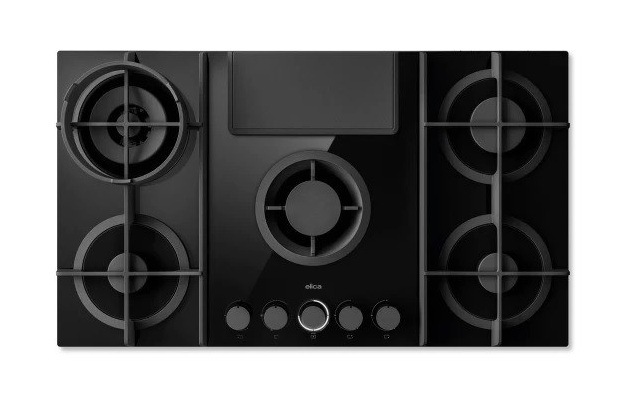 Plynová varná deska Elica NIKOLATESLA FLAME EVO BL/A/88 s odsáváním