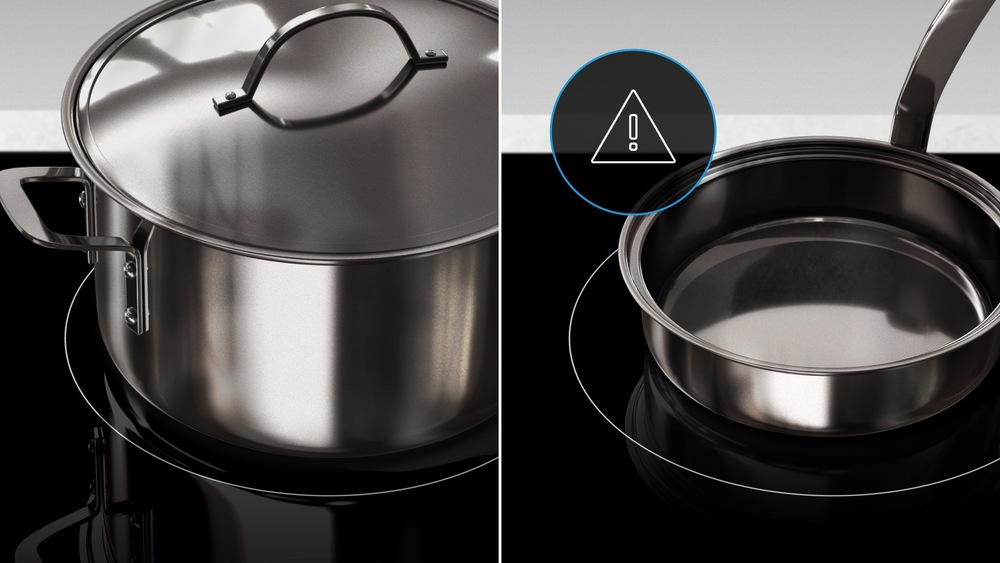 Indukční varná deska Samsung NZ64M3707AK/OL černá Nádobí na různých průměrech varné zóny - funkce Auto Pan Detector varné desky indukce Samsung NZ64M3707AK/OL