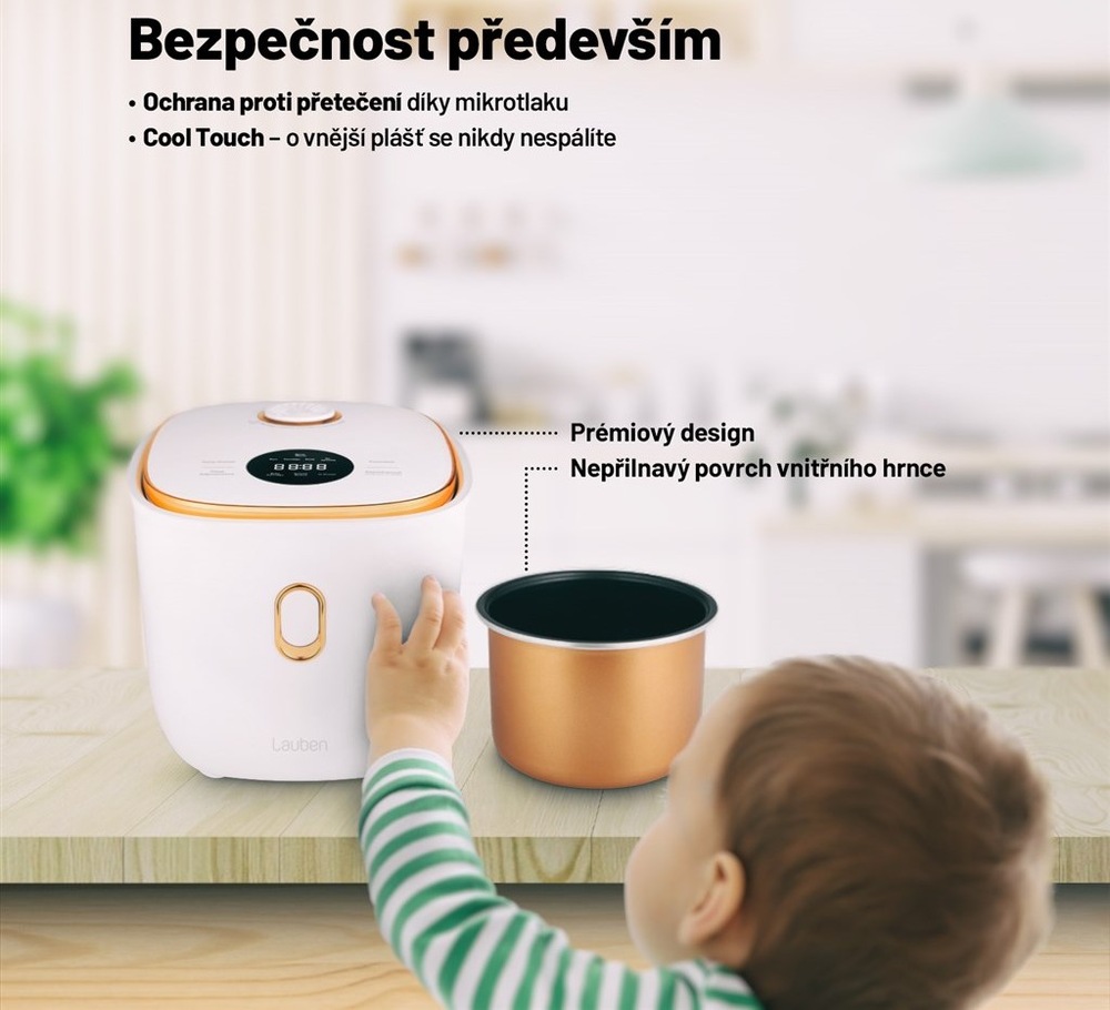 Rýžovar Lauben Multifunction Rice Cooker 1200WR Rose Gold Edition bílý Rýžovar Lauben Multifunction Rice Cooker 1200WR Rose Gold Edition