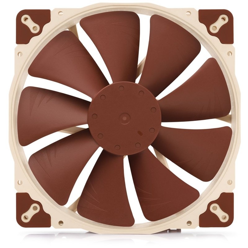 Ventilátor Noctua NF-A20 PWM, hnědá barva.