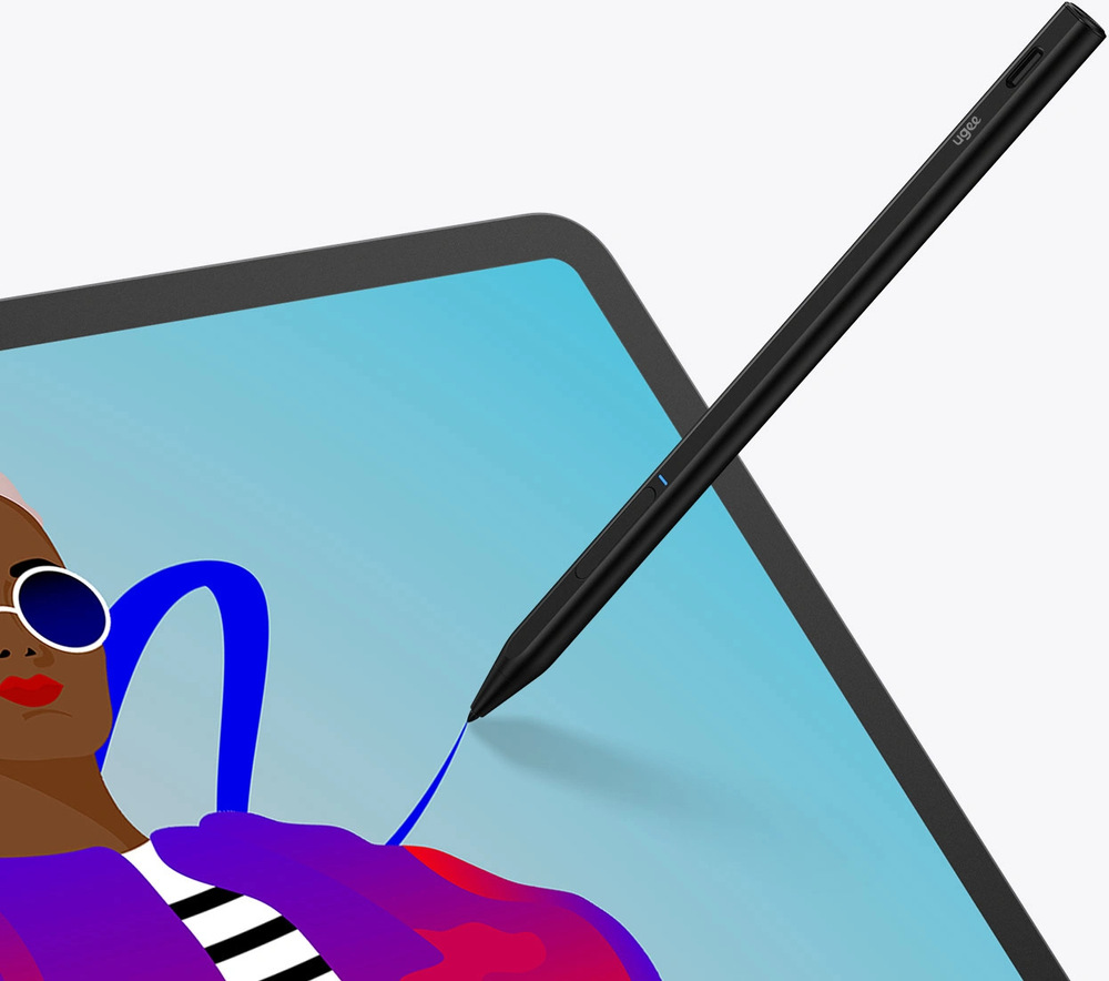 Detail stylusu kreslícího na displej grafického tabletu UGEE UT3