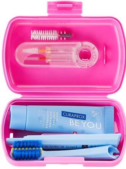 Cestovní sada CURAPROX Travel set ORTHO pro každodenní péči o zuby s rovnátky