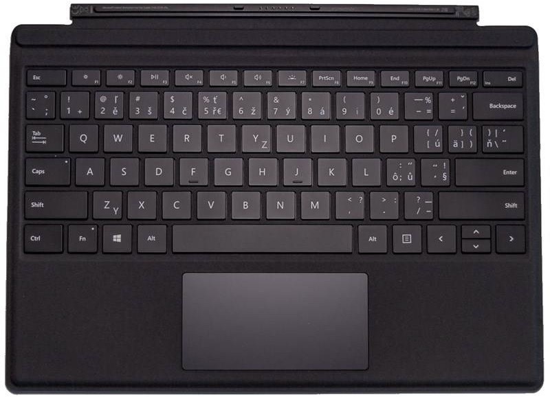 Pouzdro na tablet s klávesnicí Microsoft Surface Pro Type Cover, CZ/SK (potisk) černé