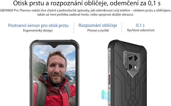 Mobilní telefon iGET BLACKVIEW GBV9800 Pro Thermo černý iGET BLACKVIEW GBV9800 Pro Thermo, černá