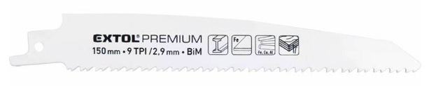 Sada pilových plátků Extol Premium 8806203 150x22x1,6mm, Bi-metal (3 ks) Sada pilových plátků EXTOL 8806203 150x22x1,6mm, Bi-metal, 3ks