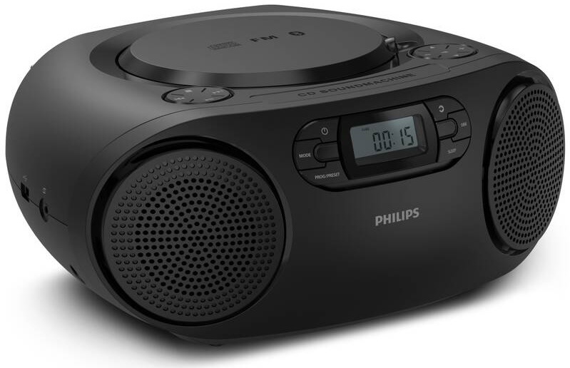 Radiopřijímač s CD Philips TAZ2000B černý Detail tlačítkového ovládání a digitálního LCD displeje přehrávače Philips TAZ2000