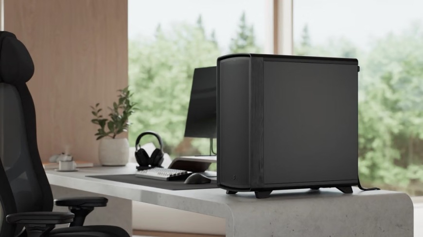 Počítačová skříň FRACTAL DESIGN Summit Black Solid s plnou bočnicí a dřevěnými designovými prvky