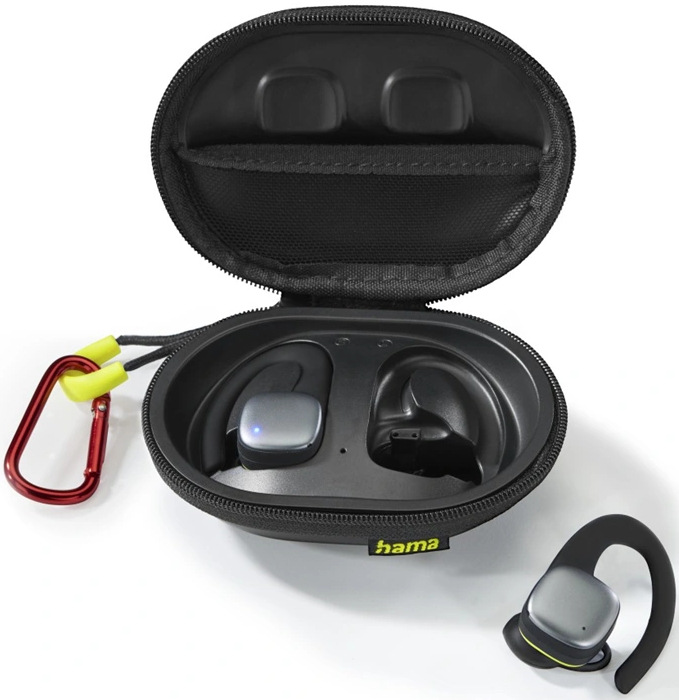 Hama Spirit Athletics s klipem + nabíjecí pouzdro, černá