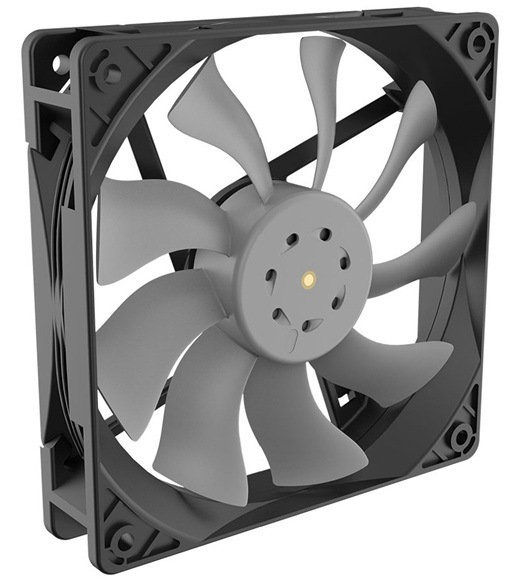 Ventilátor AKASA OTTO SF12, 120 mm, IP68, PWM šedý Detail obrázku ventilátoru.