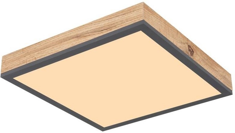 Stropní svítidlo GLOBO Doro, čtverec, 30 cm, LED, 12W černé/dřevo