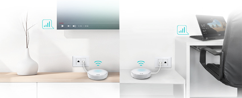 Komplexní Wi-Fi systém Asus Lyra Mini MAP-AC2200 (2-pack) - AC2200 třípásmový WiFi Aimesh