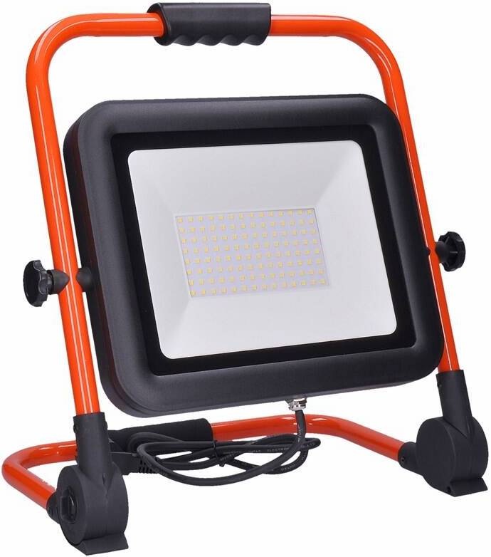Reflektor Solight PRO se sklopným stojanem, 100W, 9200lm, 5000K, IP65 černý/oranžový