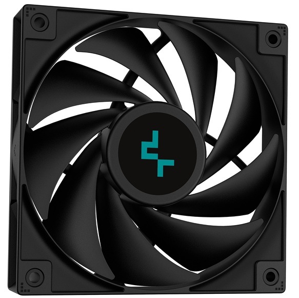 Vodní chladič DeepCool LS720S Zero Dark Detail obrázku ventilátoru.