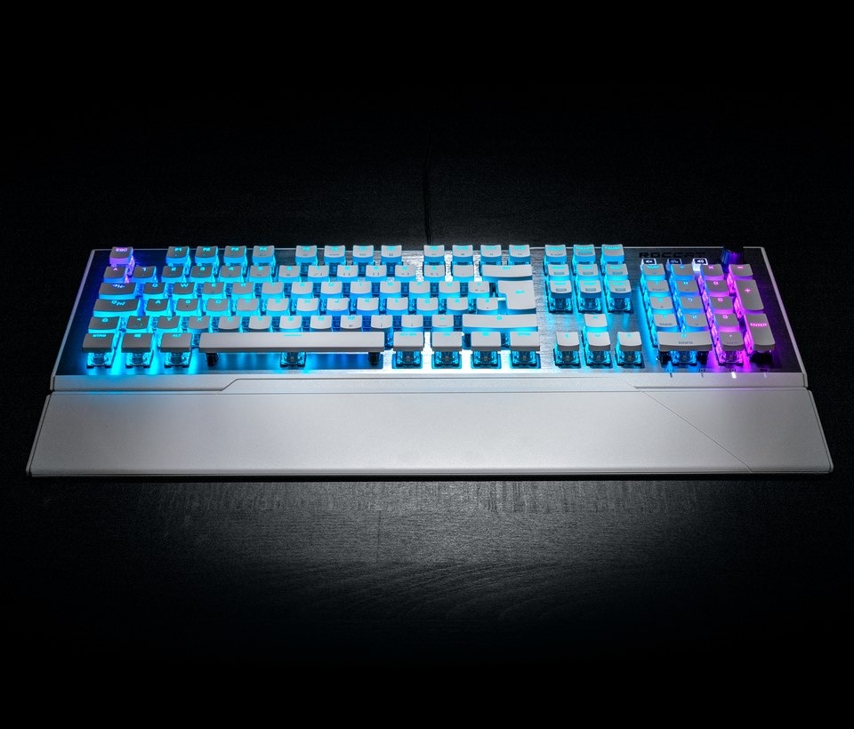 Klávesnice Roccat Vulcan 122 AIMO, Titan Switch Tactile, RGB, US stříbrná