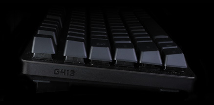 Klávesnice Logitech Gaming G413, bílé podsvícení, US stříbrná