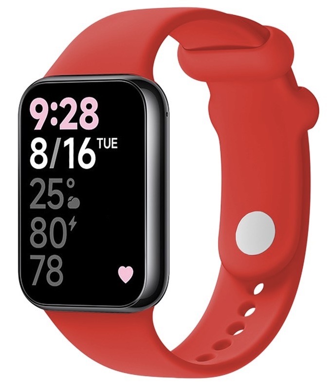 Řemínek FIXED Silicone Strap na Xiaomi Redmi Watch 5/4/6/6 NFC, Smart Band 9 Pro/8 Pro červený