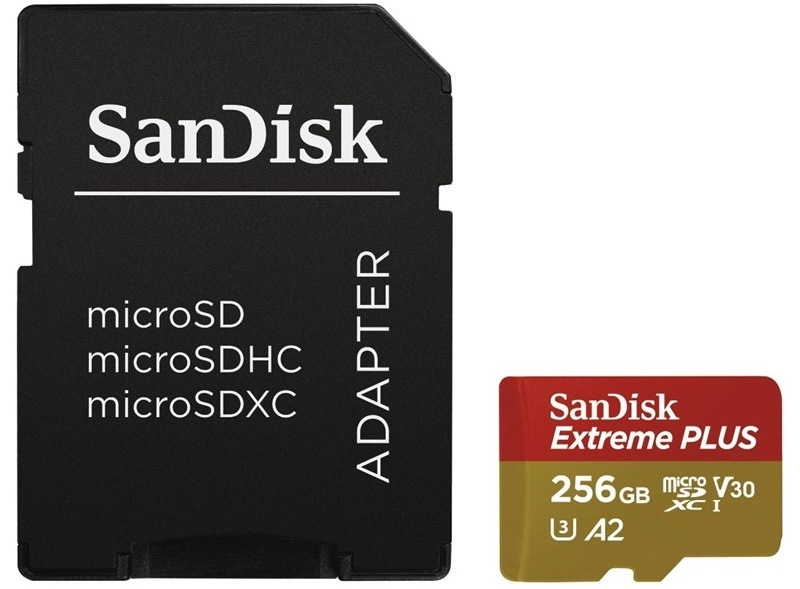 Paměťová karta SANDISK Micro SDXC Extreme Plus 256GB UHS-I U3 (170R/90W) + adapter