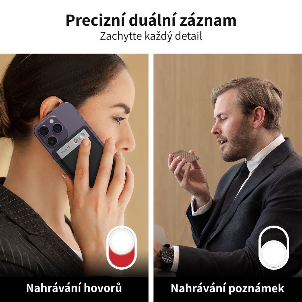 Diktafon Plaud Note AI šedý